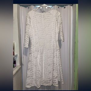 Rabbit Rabbit Rabbit: White lace pattern long sleeved dress Size 18